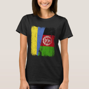 Ukraine Afghanistan Halbflagge Ukrainisches Afghan T-Shirt