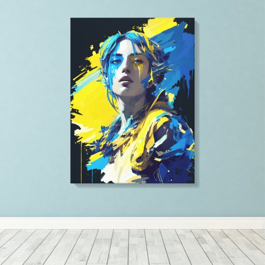 "Ukraine"-Alarm. Weinen. Schmerzen. Leinwanddruck (Insitu (Holzboden))