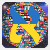 Ukraine Alef Flag Quadratischer Aufkleber (Vorderseite)