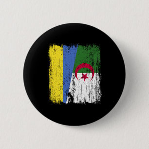 Ukraine Algerien Halbe Flagge Ukrainischer Algeris Button