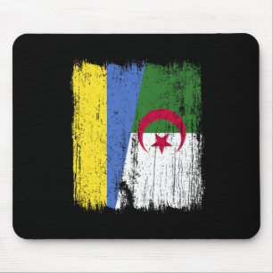 Ukraine Algerien Halbe Flagge Ukrainischer Algeris Mousepad