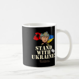 Ukraine Alnia Zelenskyy Steht mit der Ukraine  Kaffeetasse