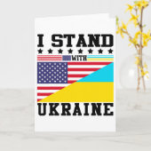 Ukraine American Pride Vintage Retro Ukrainian Fla Karte (Gelbe Blume)