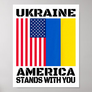 Ukraine Amerika steht hinter Ihnen Amerikanische U Poster