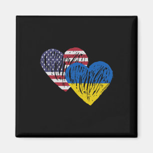 Ukraine Amerikanische Flagge Liebe Herz Magnet