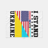 Ukraine Amerikanischer Stolz Vintage Retro Ukraini Fleecedecke (Vorderseite (Horizontal))