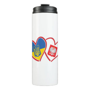 Ukraine-and-Polish-Eagle-Flag Thermosbecher