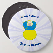 Ukraine Angel Slava Ukraine Ruhm an die Ukraine Button (Vorne & Hinten)
