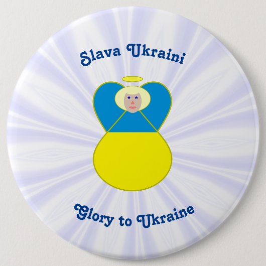 Ukraine Angel Slava Ukraine Ruhm an die Ukraine Button (Vorderseite)