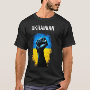 Ukraine Armee Flagge Dreizack Symbol Power Griff U T-Shirt
