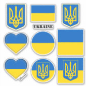 Ukraine-Aufkleber und ukrainische Flagge, Herz/Spo Aufkleber (Vorderseite)