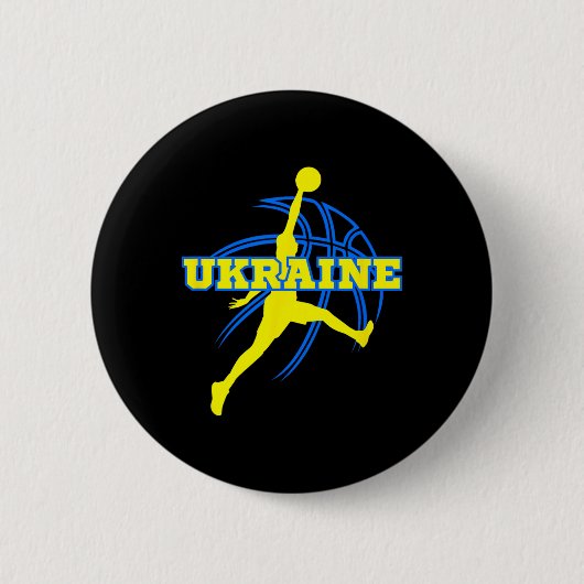 Ukraine Basketball Fan Support Stadion Button (Vorderseite)