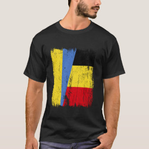 Ukraine Belgien Halbflagge Ukrainisches Belgisches T-Shirt