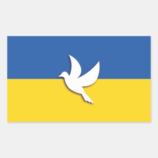UKRAINE BICOLOR FRIEDEN DOPPELT BLUE GELBE FLAG RECHTECKIGER AUFKLEBER (Vorderseite)