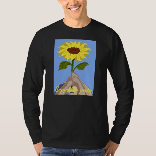 Ukraine "blau gelb" Friedenssonnenblume farbig T-Shirt (Vorderseite)