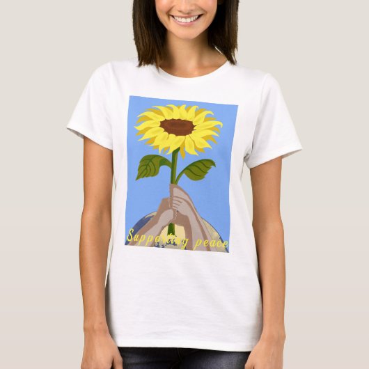 Ukraine "blau gelb" Friedenssonnenblume farbig T-Shirt (Vorderseite)