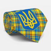 Ukraine Blau, Gelb, Karierte rote Krawatte, rustik Krawatte (Gerollt)