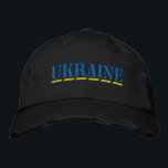 UKRAINE Blau-Gelb-Stift Schriftart Schwarz Bestickte Baseballkappe<br><div class="desc">UKRAINE Farben Blau und Gelb Schablone Stickereistil bestickt Schriftart auf schwarzen Baumwolle Not Hut zeigen Ihre Unterstützung für die Ukraine!</div>
