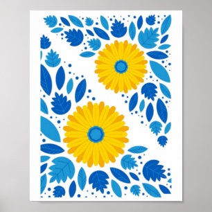 Ukraine Blau Und Gelb Aufkleber Poster