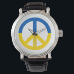 Ukraine Blaue gelbe Fahne Symbol Zeichen Armbanduhr<br><div class="desc">Frieden für die Ukraine 💙 💛</div>