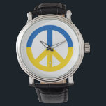 Ukraine Blaue gelbe Fahne Symbol Zeichen Armbanduhr<br><div class="desc">Frieden für die Ukraine 💙 💛</div>