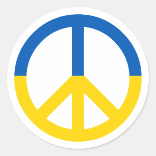 Ukraine Blaue gelbe Fahne Symbol Zeichen Runder Aufkleber