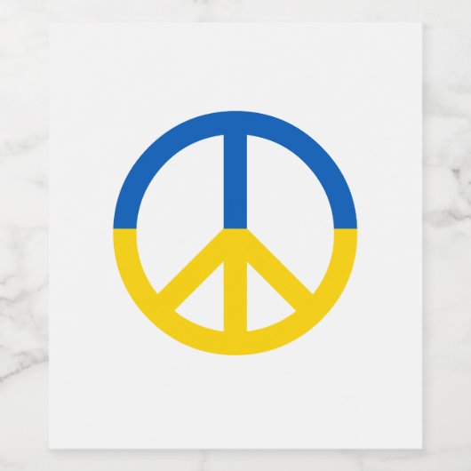 Ukraine Blaue gelbe Fahne Symbol Zeichen Weinetikett (Einzelnes Label)