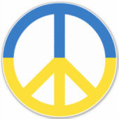 Ukraine Blaue gelbe Flag Farben Friedenszeichen Ze Aufkleber (Vorderseite)