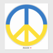 Ukraine Blaue gelbe Flag Farben Friedenszeichen Ze Aufkleber (Blatt)