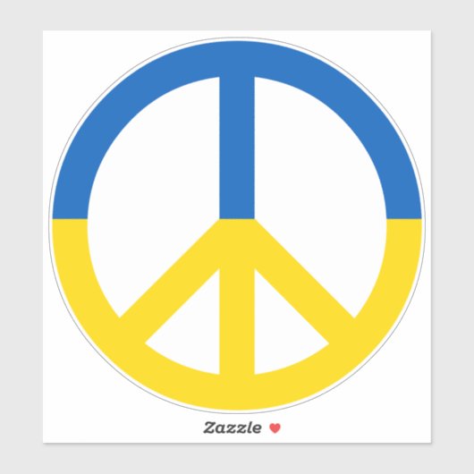 Ukraine Blaue gelbe Flag Farben Friedenszeichen Ze Aufkleber (Blatt)