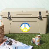 Ukraine Blaue gelbe Flag Farben Friedenszeichen Ze Aufkleber (Kühler)