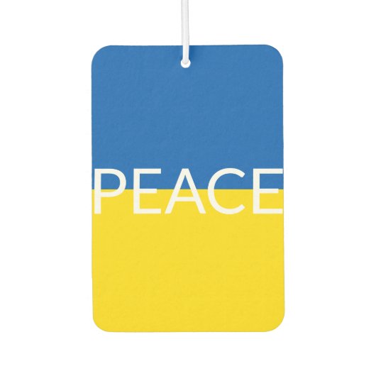 Ukraine - Blaue gelbe Textzeiche Autolufterfrischer (Vorderseite)