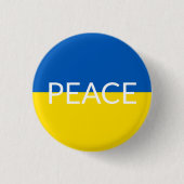 Ukraine - Blaue gelbe Textzeiche Button (Vorderseite)