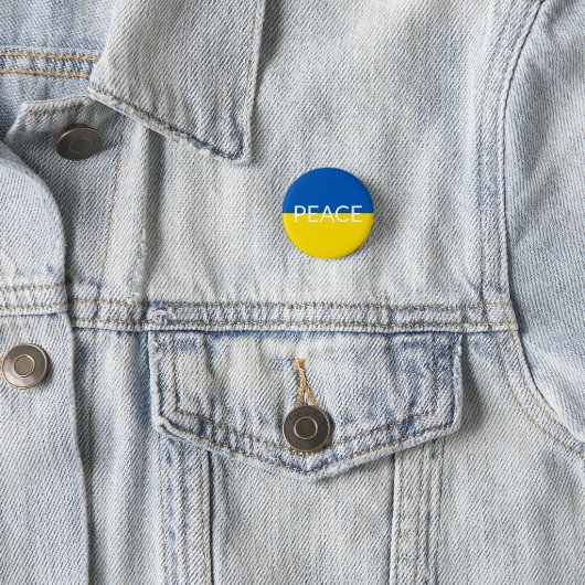 Ukraine - Blaue gelbe Textzeiche Button (Beispiel)