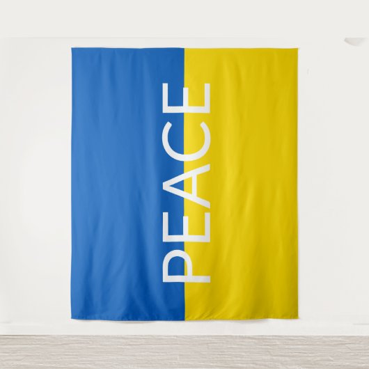 Ukraine - Blaue gelbe Textzeiche Wandteppich (Vorderseite)