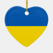 Ukraine: Blaues niedliches Herz Keramik Ornament (Vorne)