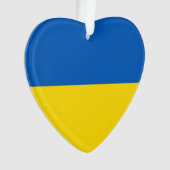 Ukraine: Blaues niedliches Herz Ornament (Vorderseite)