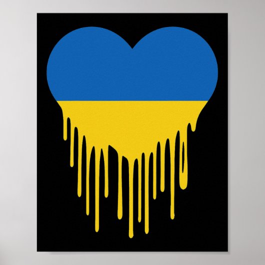 Ukraine Bleeding Heart Support And Stand With Ukra Poster (Vorne)