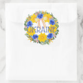 Ukraine Blume des ukrainischen Friedens Hoffnung Quadratischer Aufkleber (Tasche)