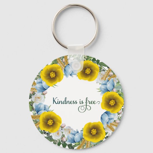 Ukraine Blume des ukrainischen Friedens Hoffnung Schlüsselanhänger (Vorderseite)