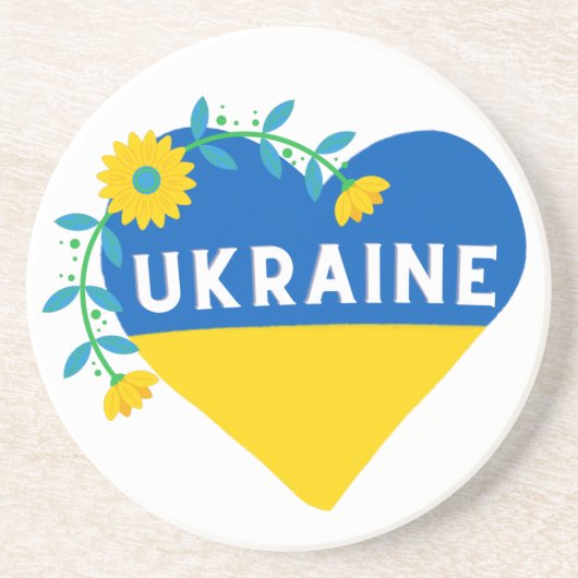 Ukraine Blume Herz Getränkeuntersetzer (Vorne)