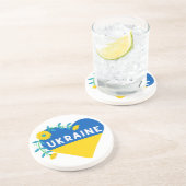 Ukraine Blume Herz Getränkeuntersetzer (Seite)