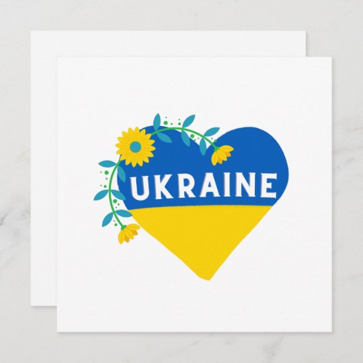 Ukraine Blume Herzplatzkarte (Vorne/Hinten)