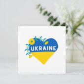 Ukraine Blume Herzplatzkarte (Stehend Vorderseite)