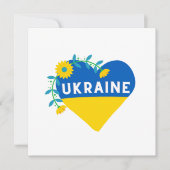 Ukraine Blume Herzplatzkarte (Vorderseite)