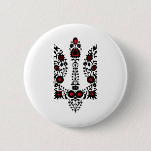 Ukraine Blumen Wappen Schwarz Rot Ukrainisch S Button