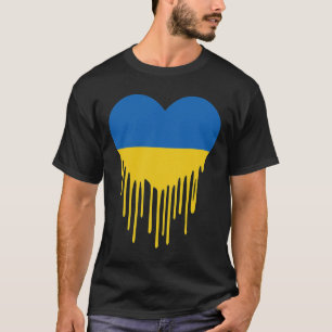 Ukraine blutendes Herz Unterstützung und stehe mit T-Shirt