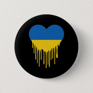 Ukraine blutendes Herz Unterstützung und steht mit Button