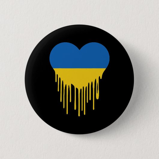 Ukraine blutendes Herz Unterstützung und steht mit Button (Vorderseite)
