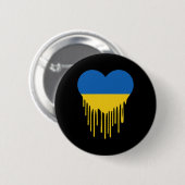 Ukraine blutendes Herz Unterstützung und steht mit Button (Vorne & Hinten)